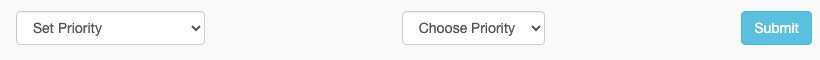 Assignments page bulk actions menu with Set Priority highlighted under Daily Status