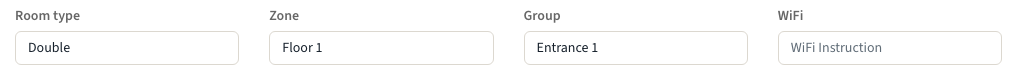 Room form with the Group field beside Zone